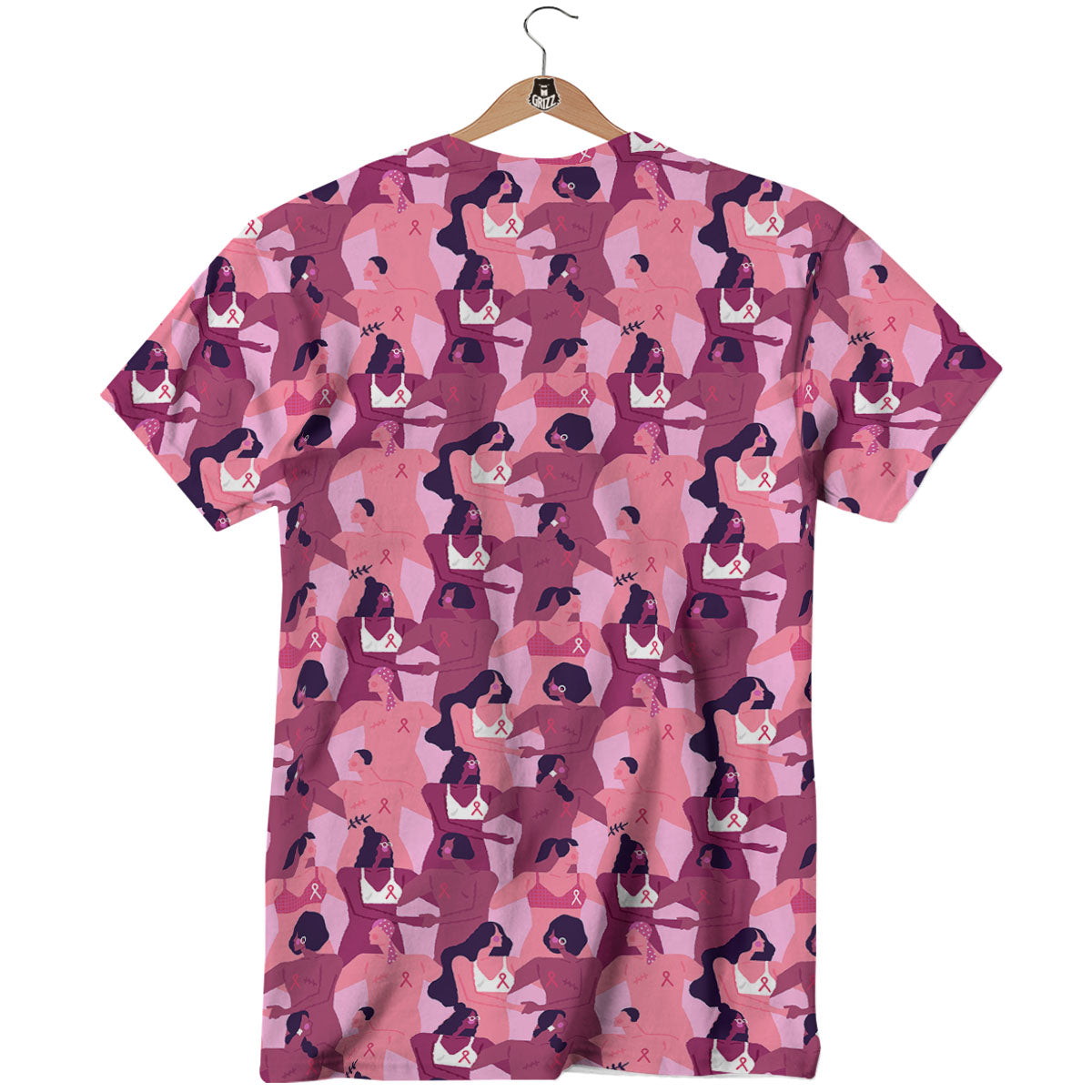 Breast Cancer Pink Print Pattern T-Shirt-grizzshop