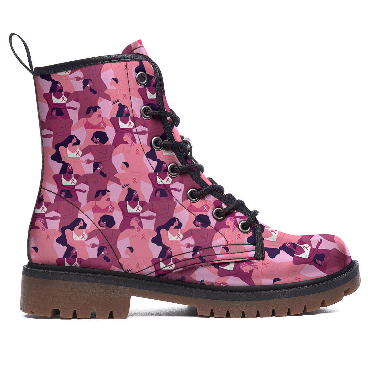 Breast Cancer Pink Print Pattern Work Boots-grizzshop