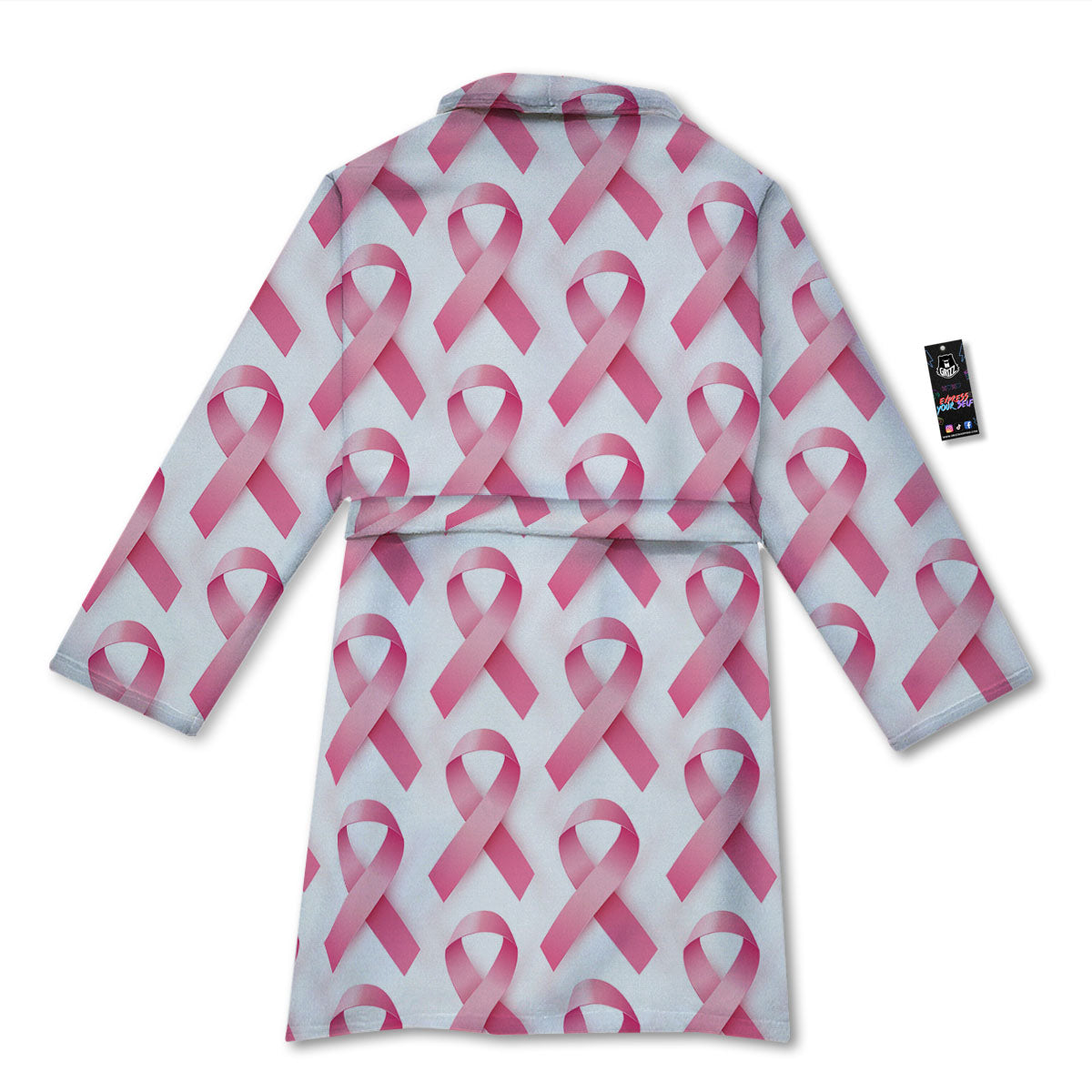 Breast Cancer Pink Ribbon Print Pattern Bathrobe-grizzshop
