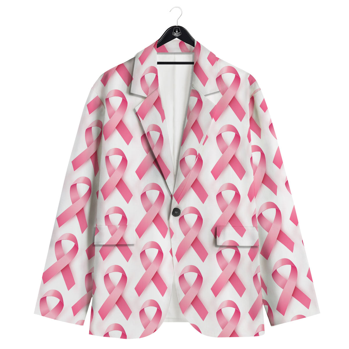 Breast Cancer Pink Ribbon Print Pattern Men's Sport Coat-grizzshop