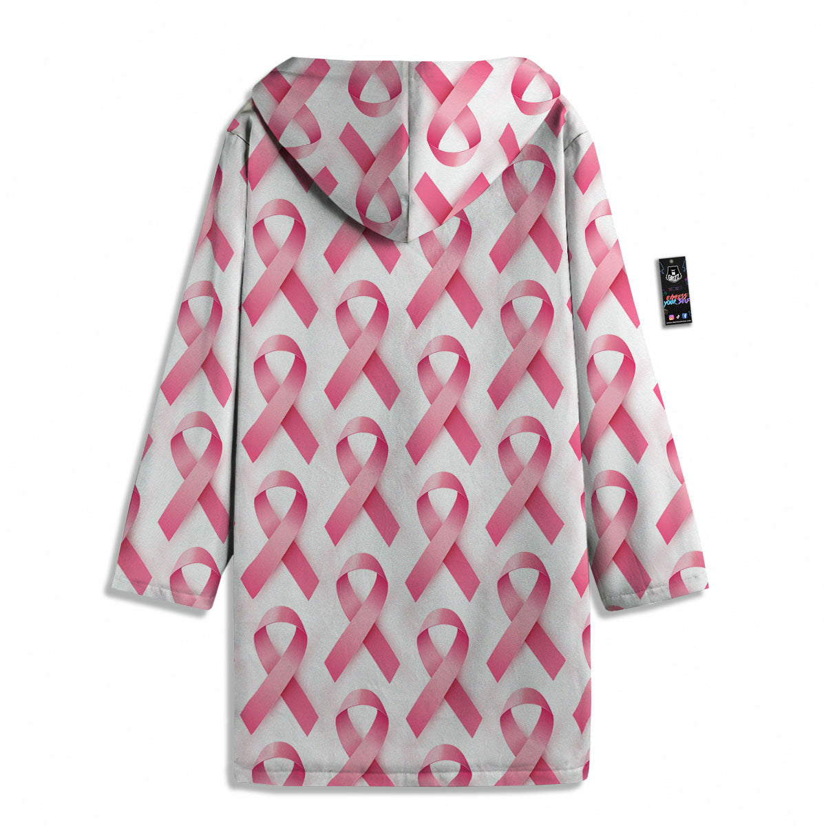 Breast Cancer Pink Ribbon Print Pattern Men's Windbreaker Jacket-grizzshop