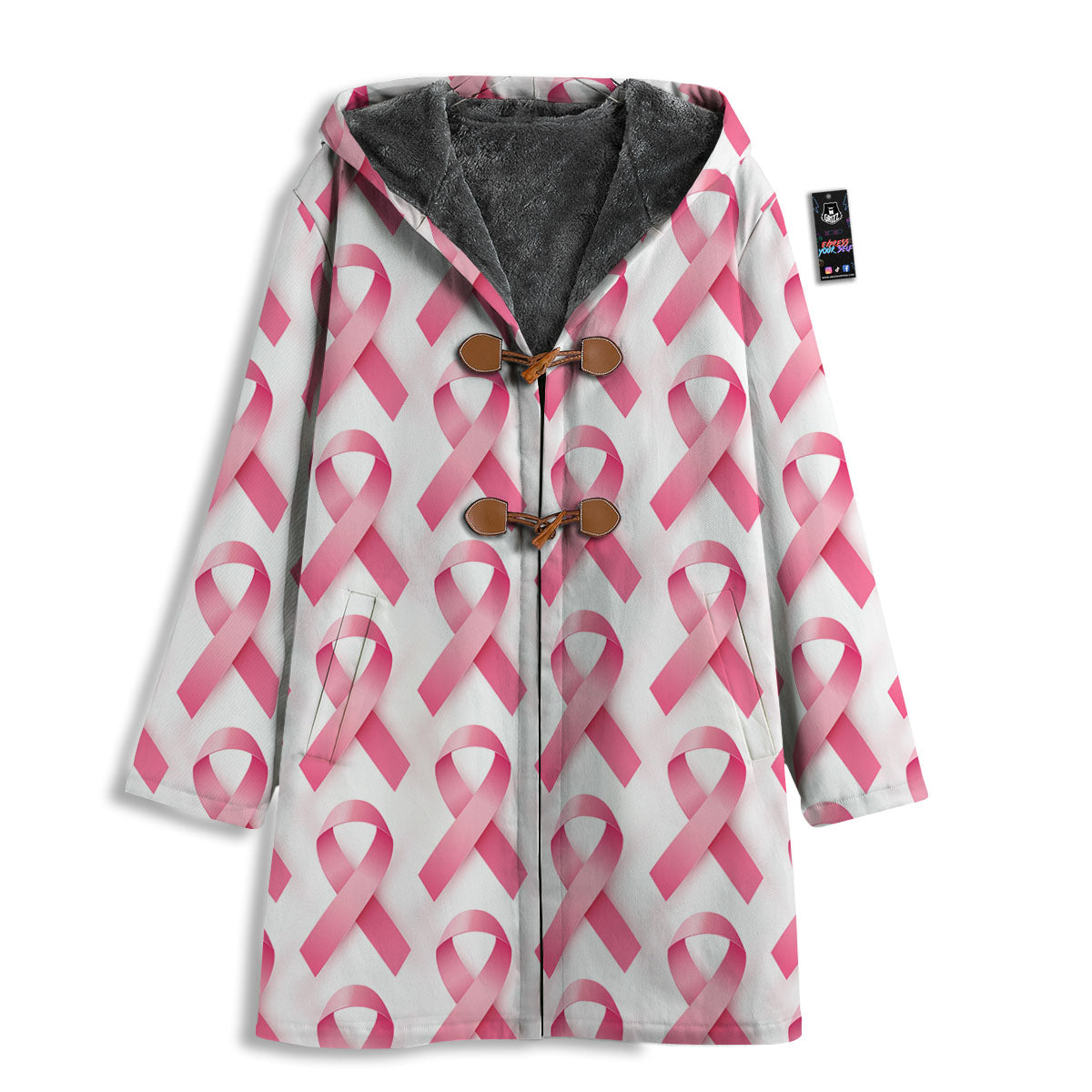 Breast Cancer Pink Ribbon Print Pattern Men's Windbreaker Jacket-grizzshop