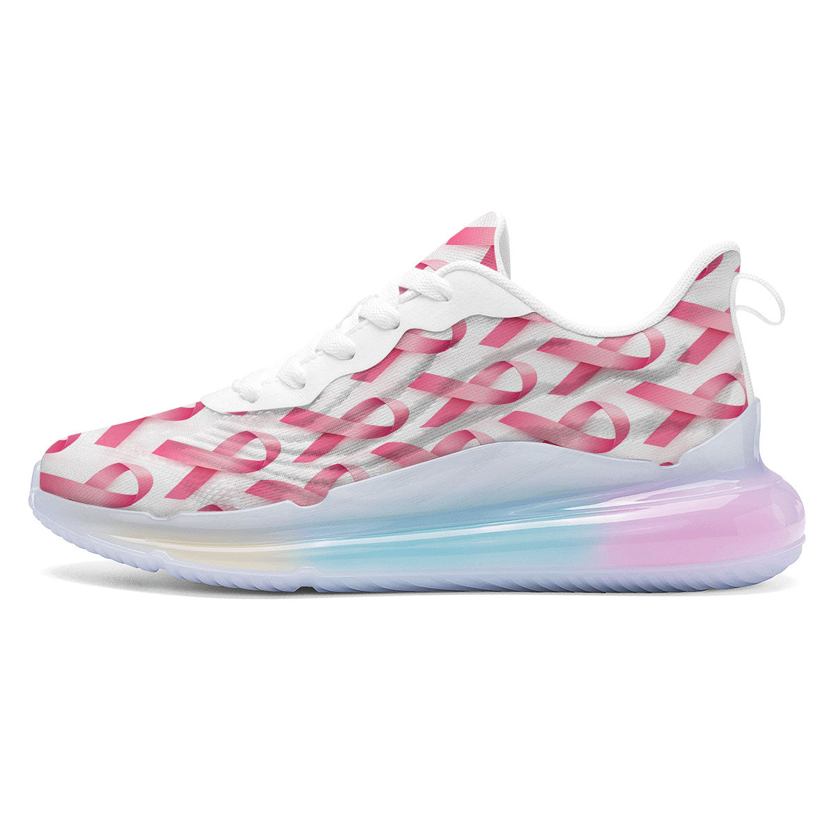 Breast Cancer Pink Ribbon Print Pattern Running Sneakers-grizzshop