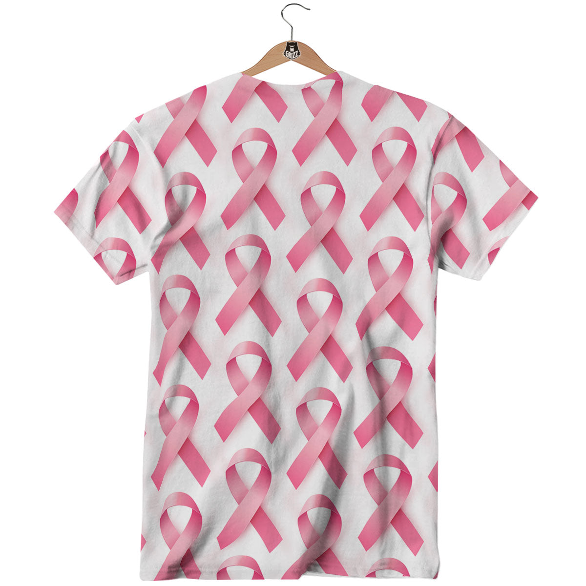 Breast Cancer Pink Ribbon Print Pattern T-Shirt-grizzshop