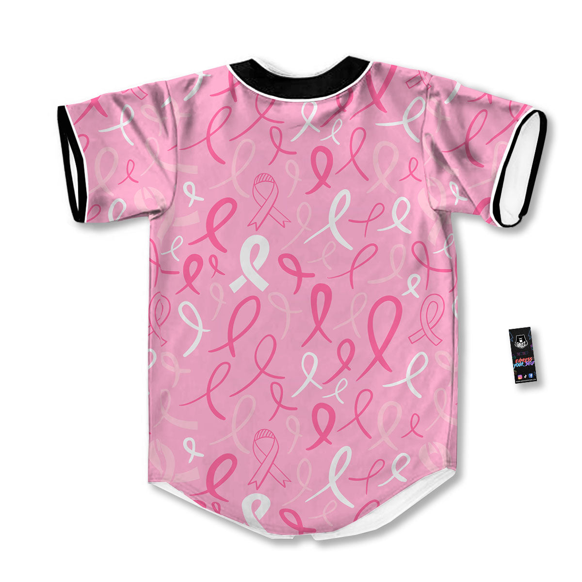 Breast Cancer Ribbon Pink Print Pattern Baseball Jersey-grizzshop