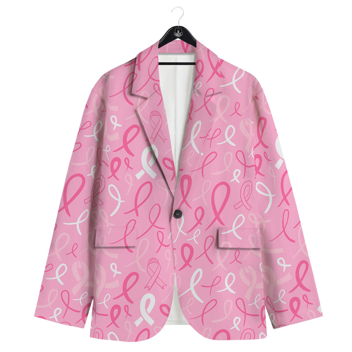 Breast Cancer Ribbon Pink Print Pattern Men's Sport Coat-grizzshop