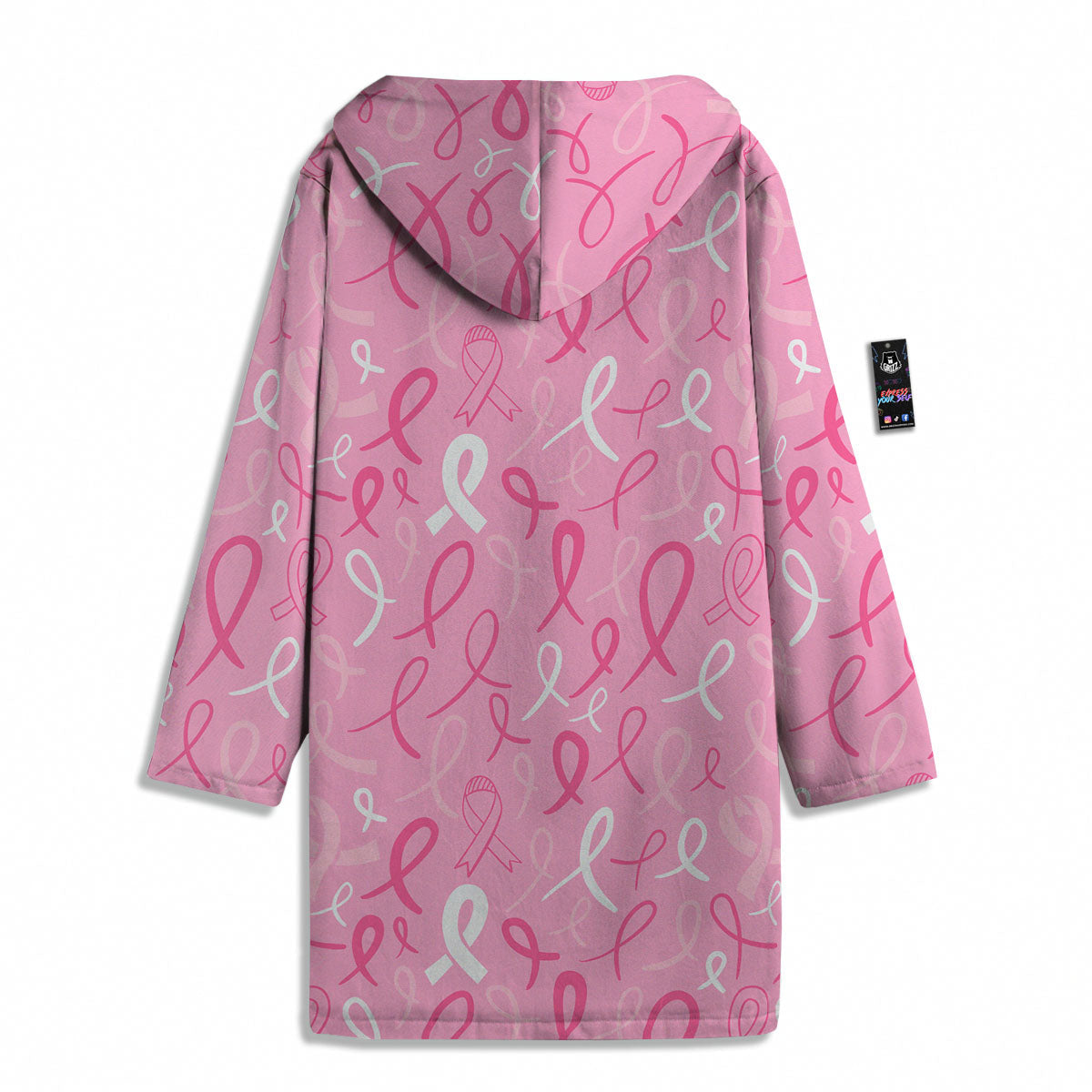 Breast Cancer Ribbon Pink Print Pattern Men's Windbreaker Jacket-grizzshop