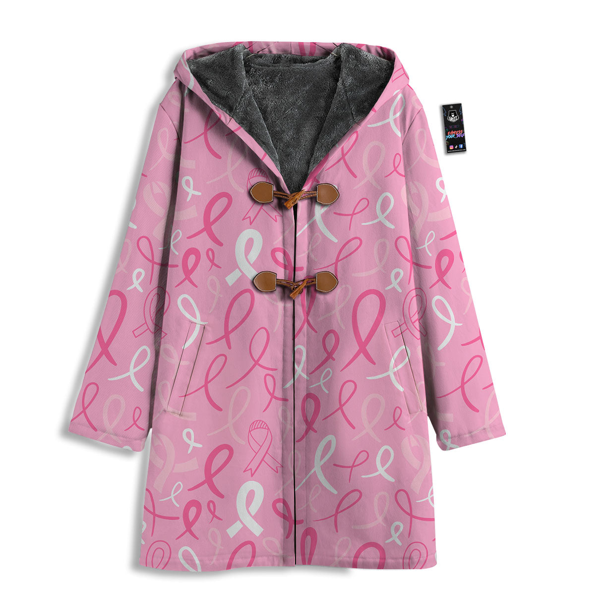 Breast Cancer Ribbon Pink Print Pattern Men's Windbreaker Jacket-grizzshop