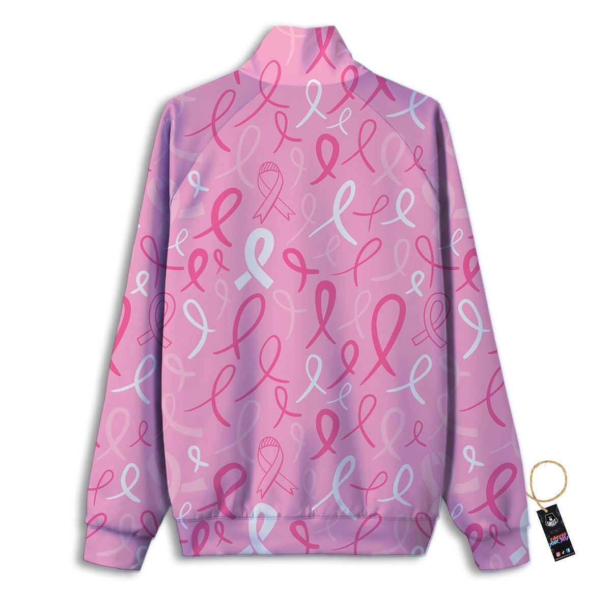 Breast Cancer Ribbon Pink Print Pattern Track Jacket-grizzshop