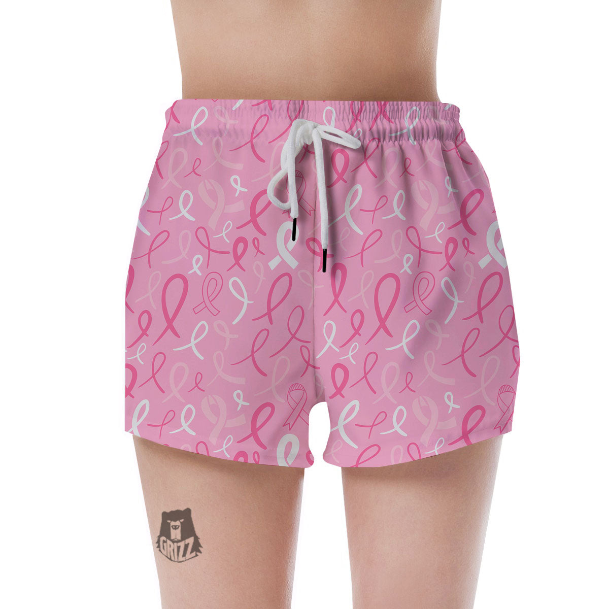 Breast Cancer Ribbon Pink Print Pattern Women's Shorts-grizzshop