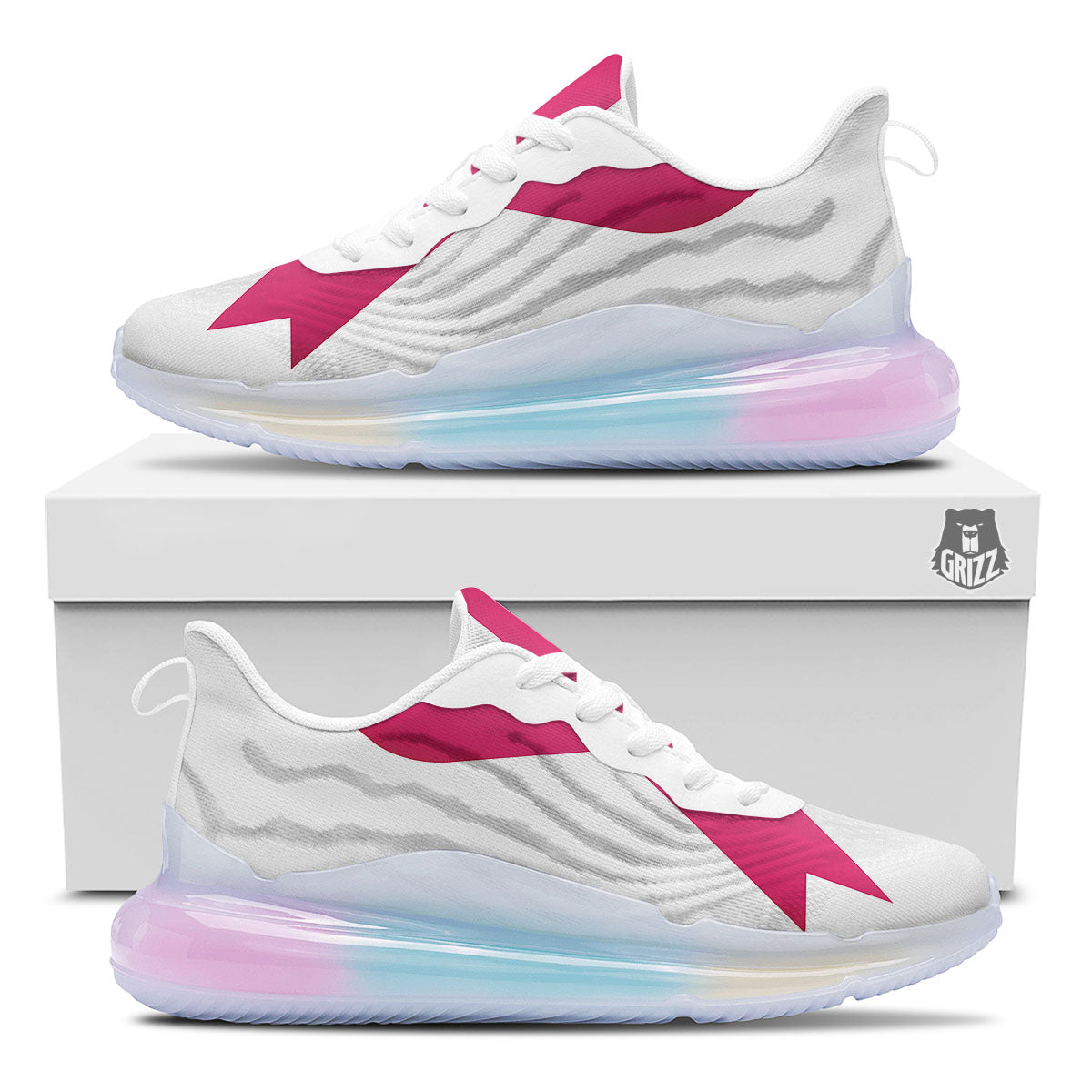 Breast Cancer White And Pink Print Running Sneakers-grizzshop