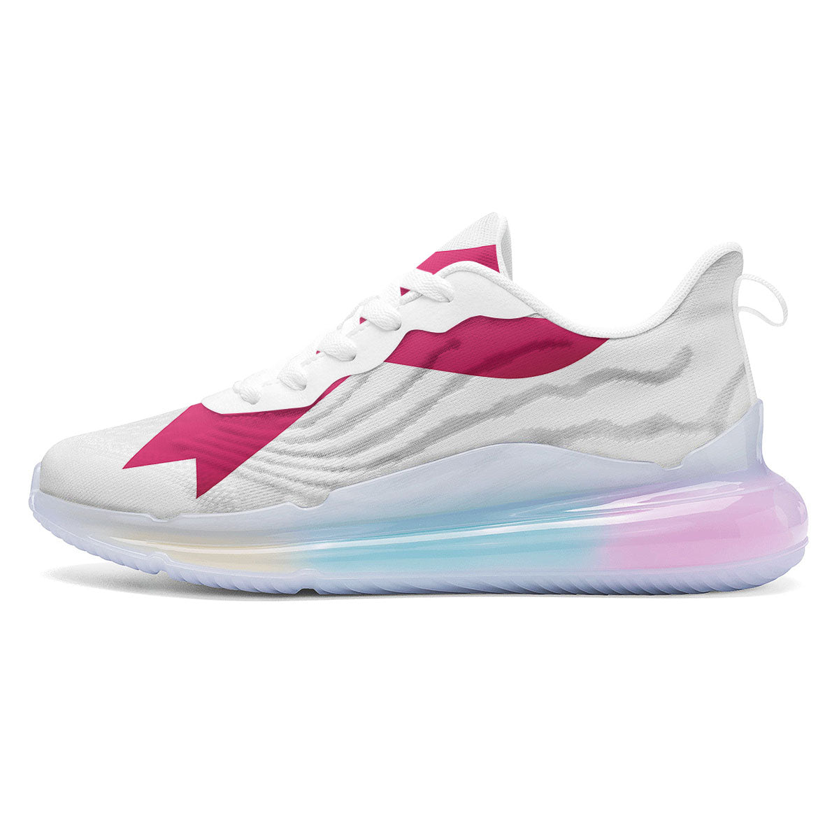 Breast Cancer White And Pink Print Running Sneakers-grizzshop