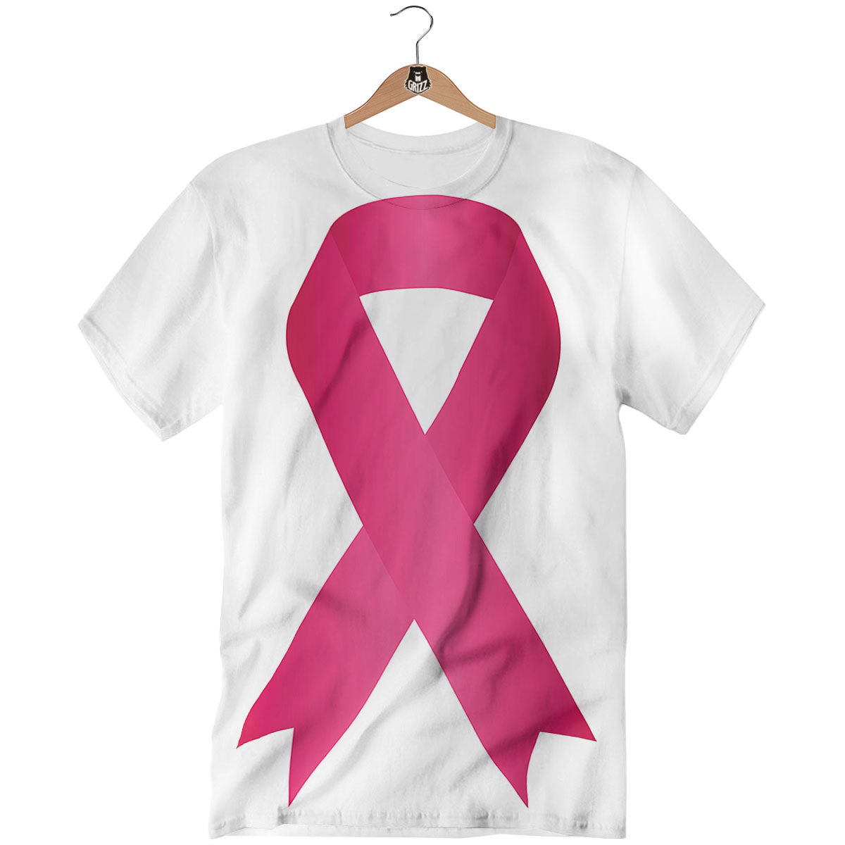 Breast Cancer White And Pink Print T-Shirt-grizzshop