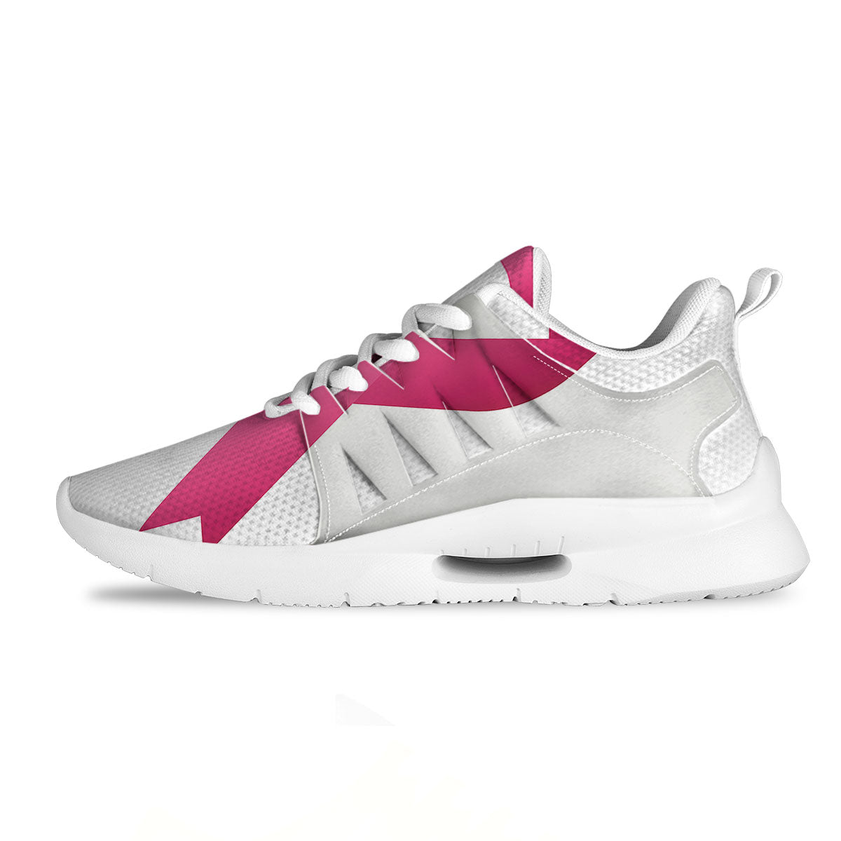 Breast Cancer White And Pink Print Tennis Shoes-grizzshop