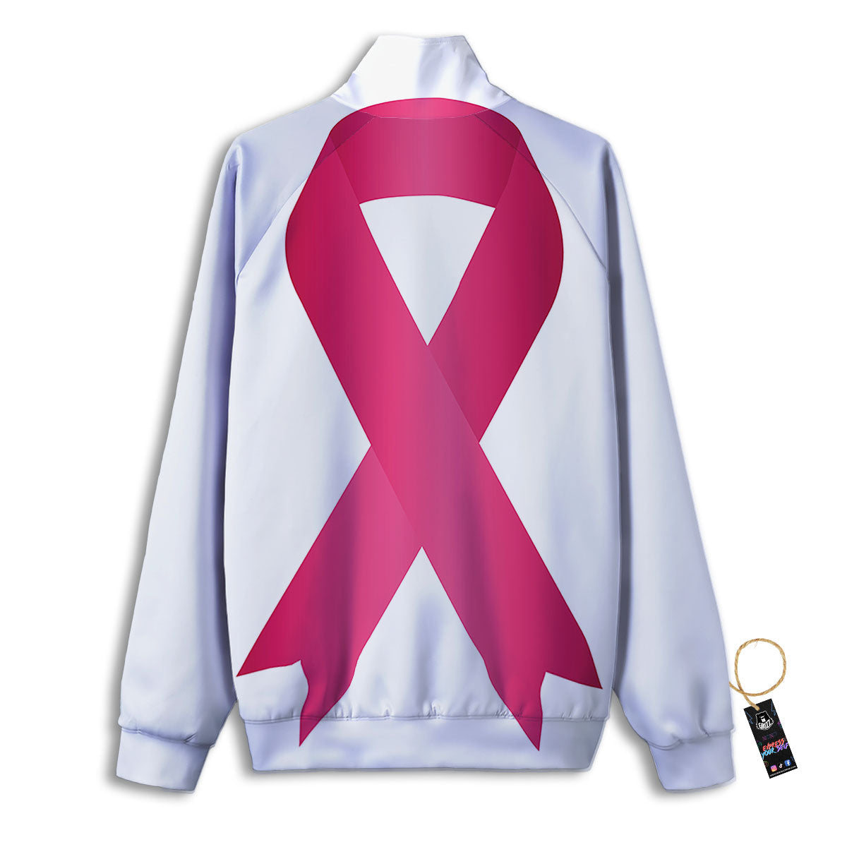 Breast Cancer White And Pink Print Track Jacket-grizzshop