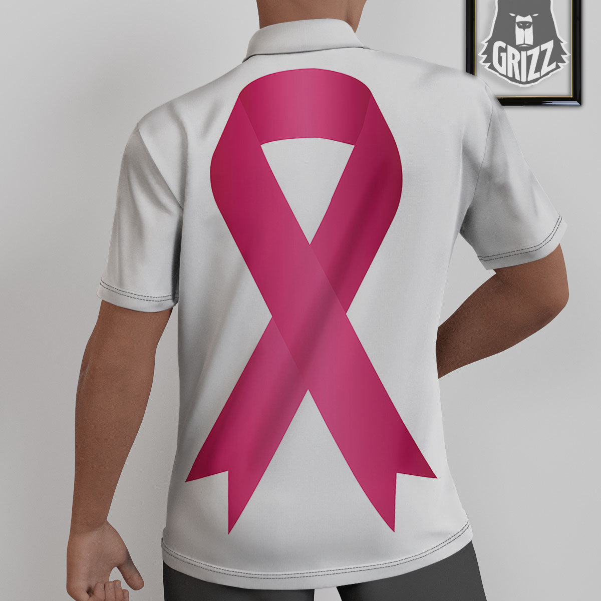 Breast Cancer White And Pink Print Untucked Shirts-grizzshop