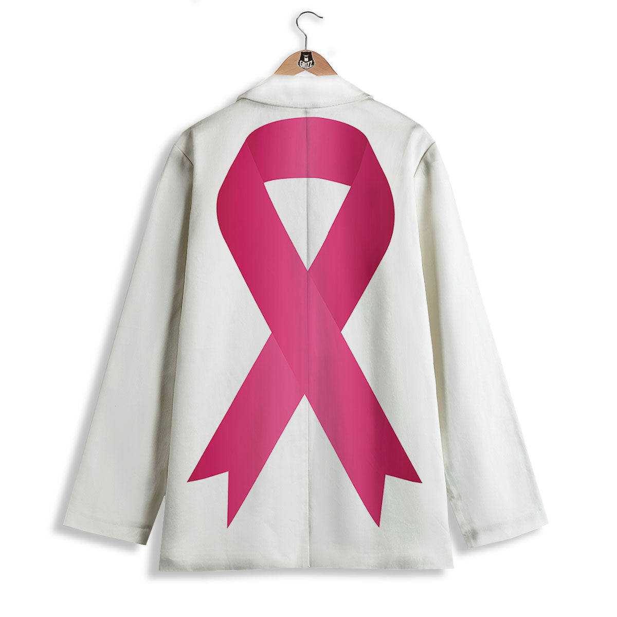 Breast Cancer White And Pink Print Women's Blazer-grizzshop