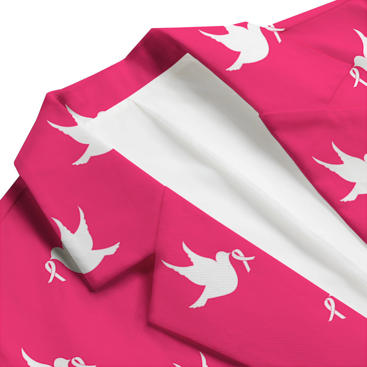 Breast Cancer White Dove Print Pattern Men's Blazer-grizzshop