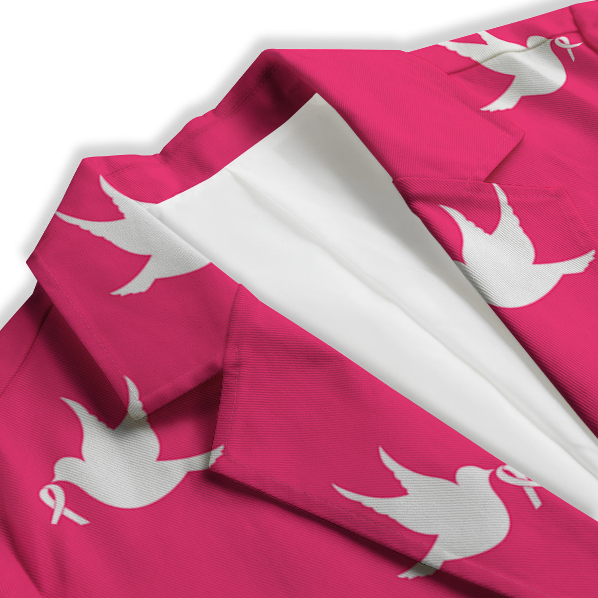 Breast Cancer White Dove Print Pattern Women's Blazer-grizzshop