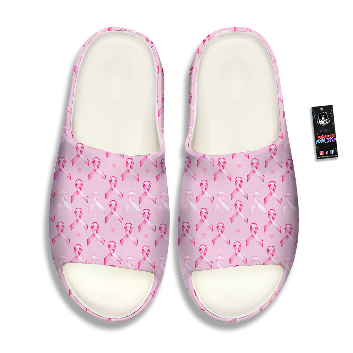 Breast Cancer Awareness Print Pattern Sandals-grizzshop
