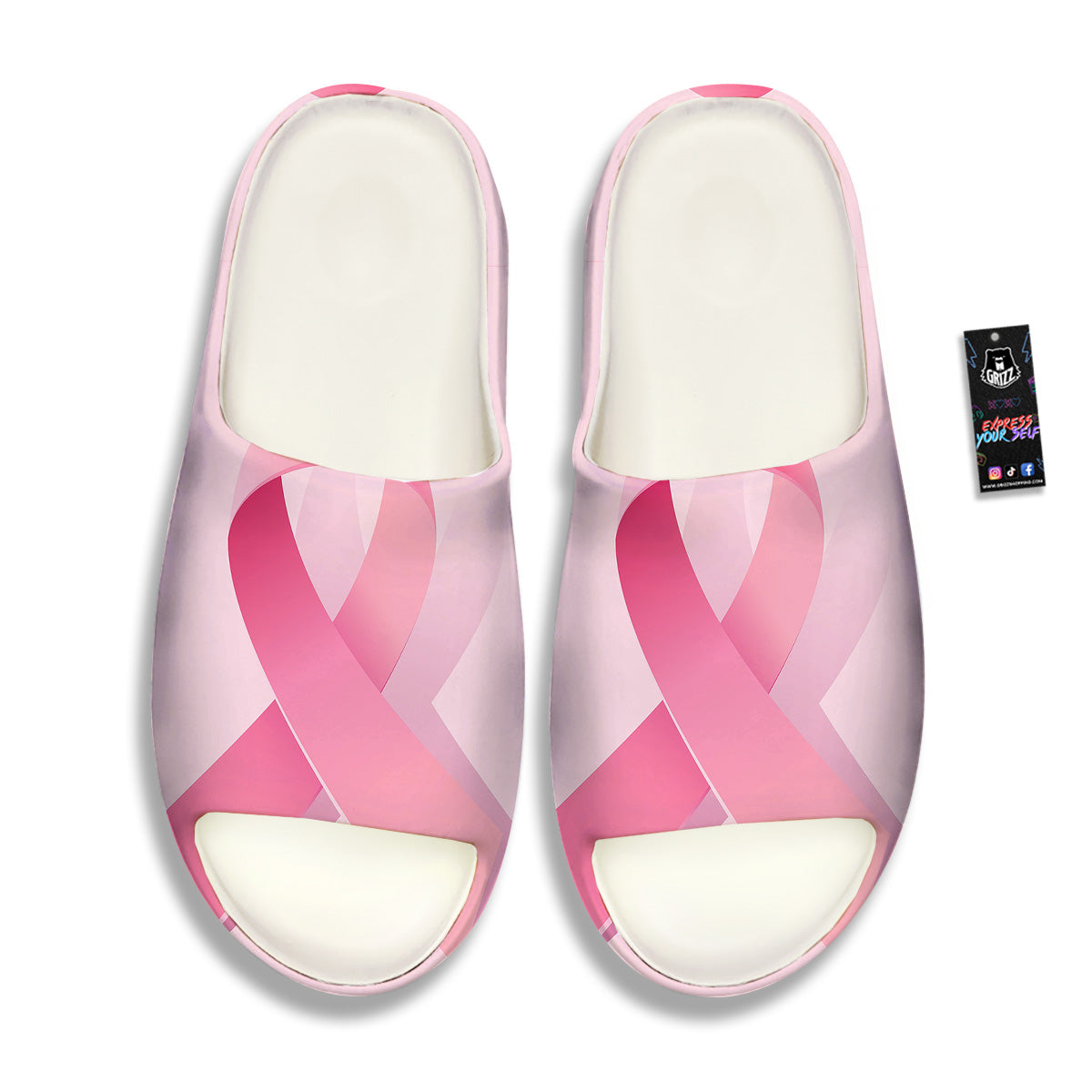 Breast Cancer Awareness Ribbon Print Sandals-grizzshop