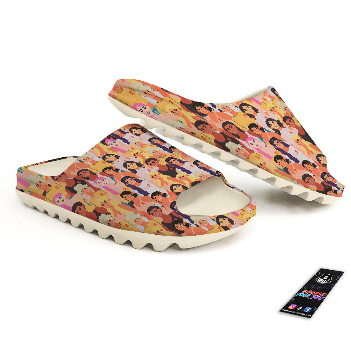 Breast Cancer Be Strong Print Pattern Sandals-grizzshop