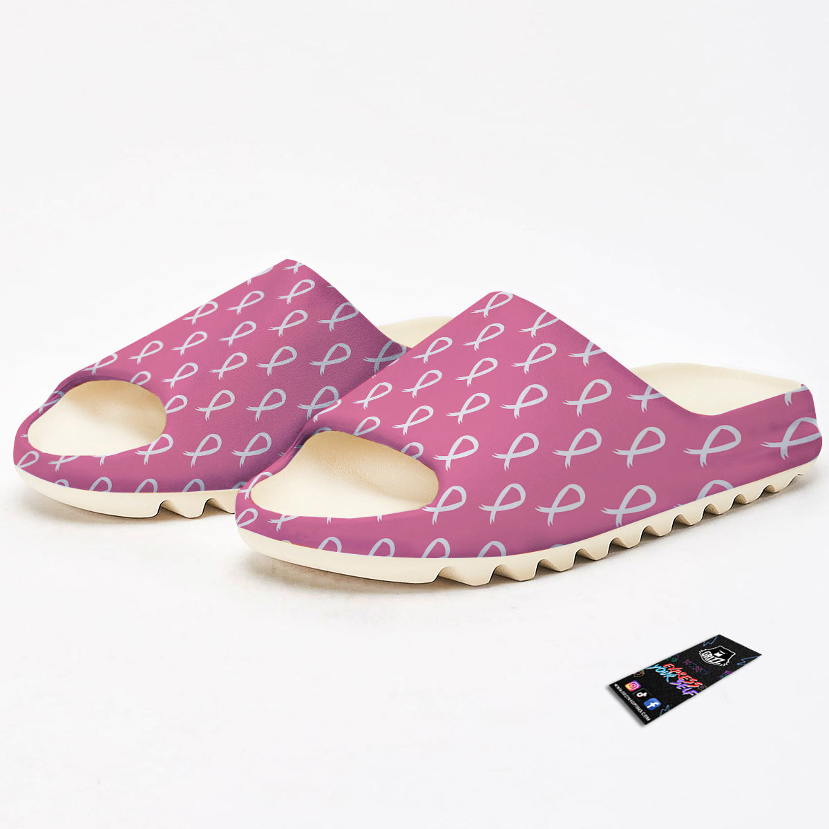 Breast Cancer Pink And White Print Pattern Sandals-grizzshop