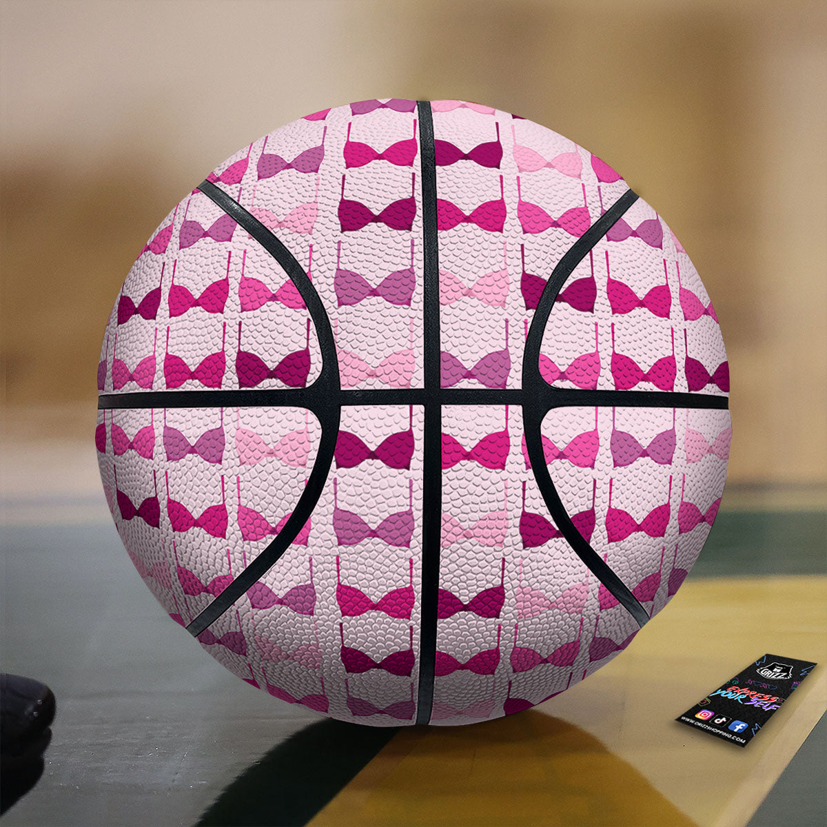 Breast Cancer Pink Bra Print Pattern Basketball