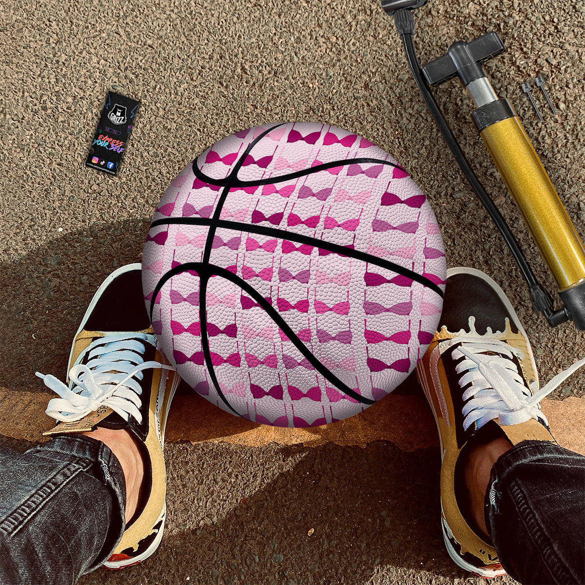 Breast Cancer Pink Bra Print Pattern Basketball