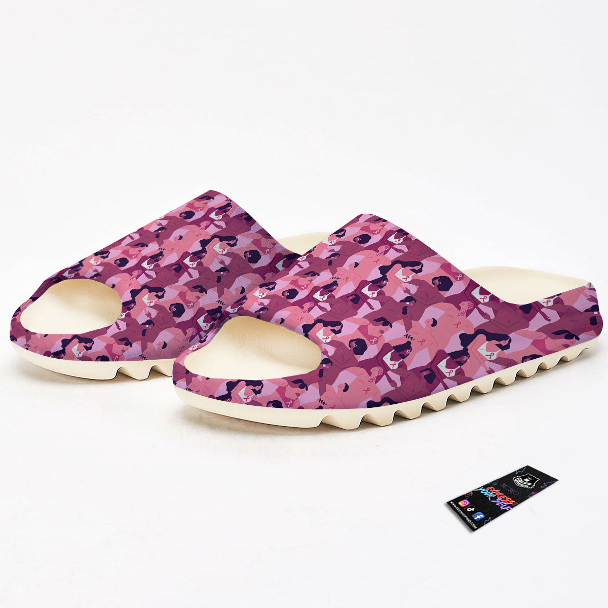 Breast Cancer Pink Print Pattern Sandals-grizzshop