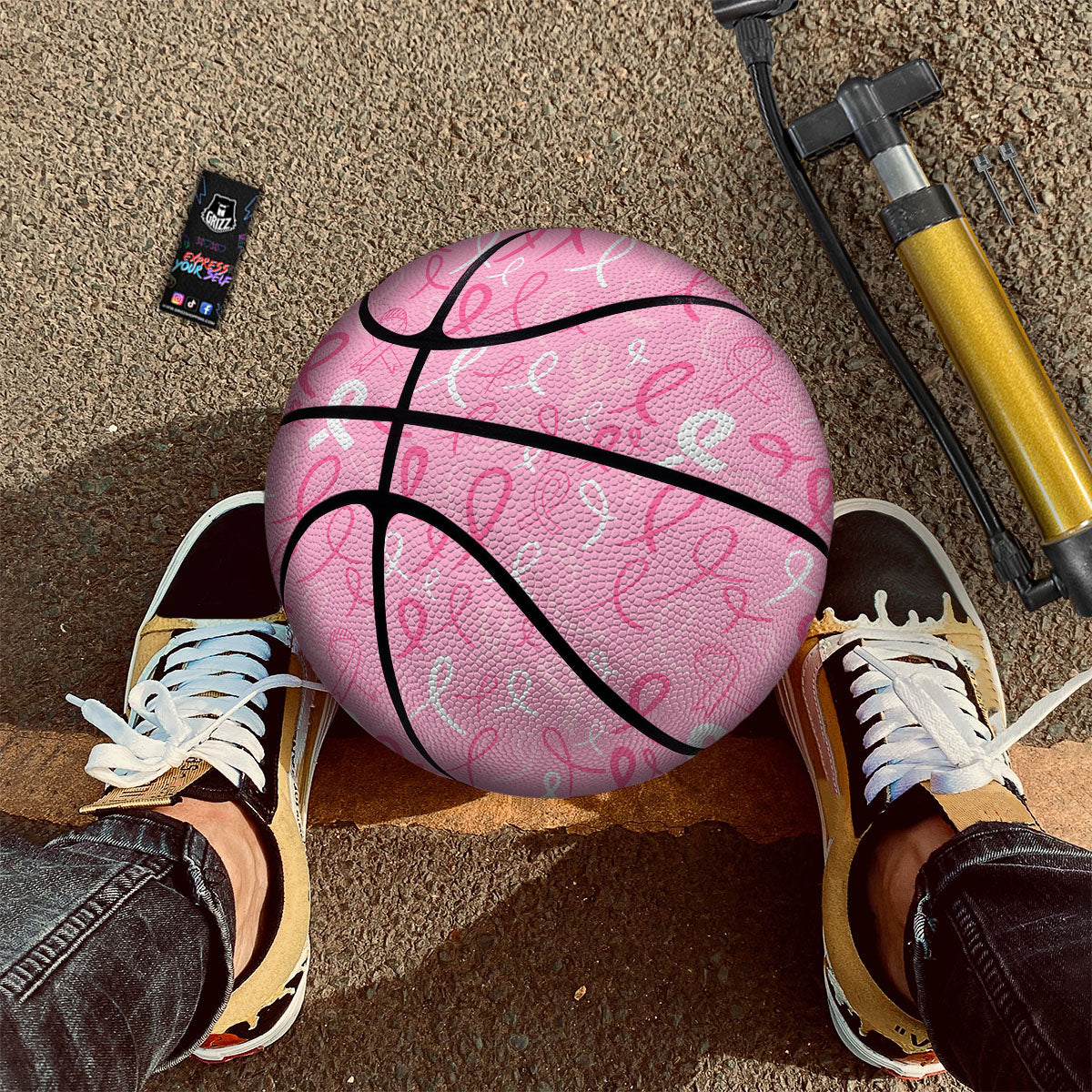 Breast Cancer Ribbon Pink Print Pattern Basketball