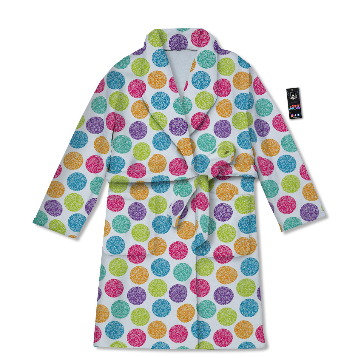 Bright Polka Dot Colorful Print Pattern Bathrobe-grizzshop