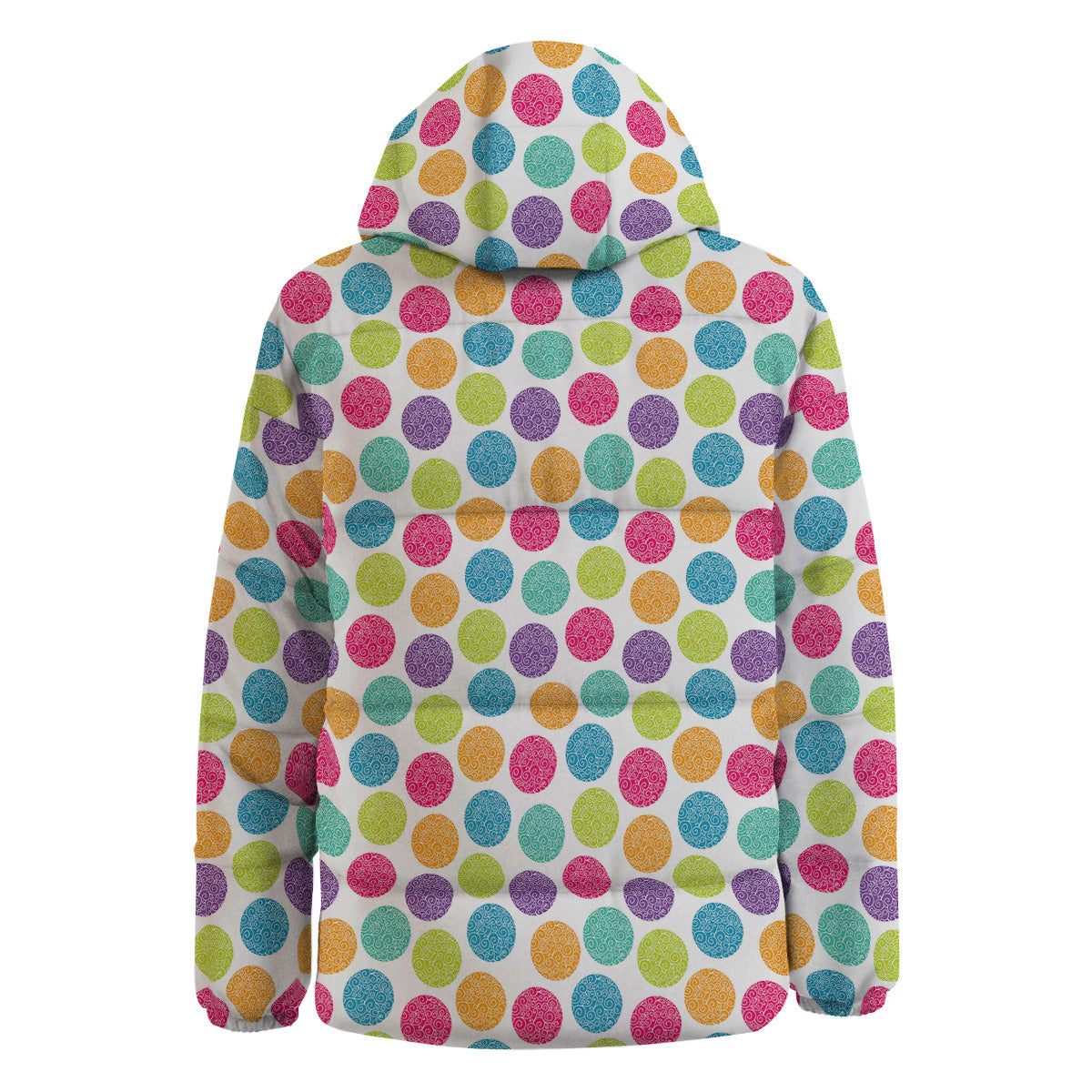 Bright Polka Dot Colorful Print Pattern Down Jacket-grizzshop