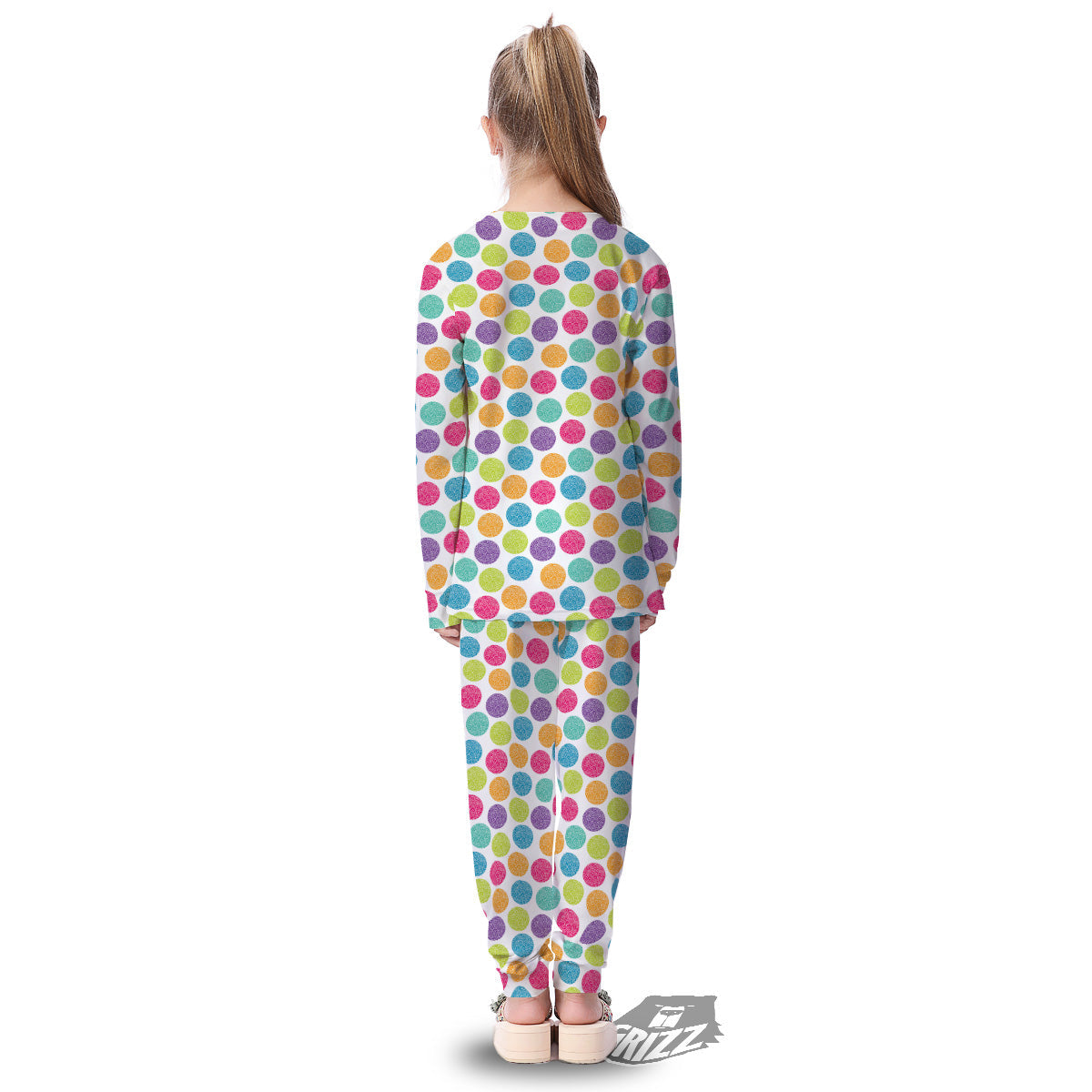 Bright Polka Dot Colorful Print Pattern Kid's Pajamas-grizzshop
