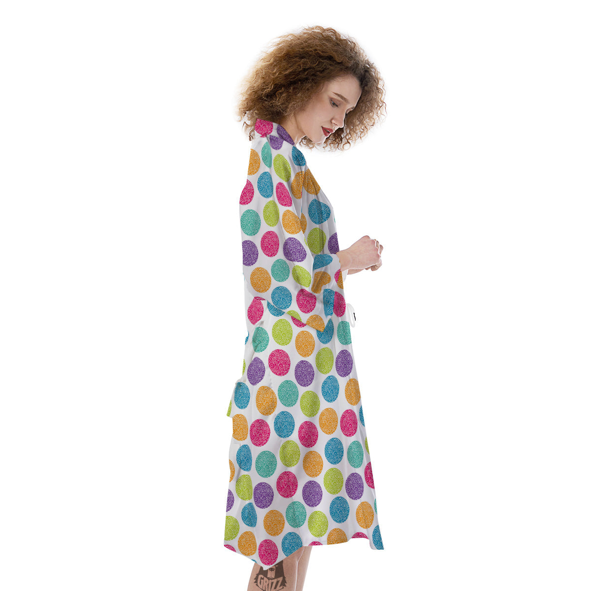 Bright Polka Dot Colorful Print Pattern Kimono-grizzshop
