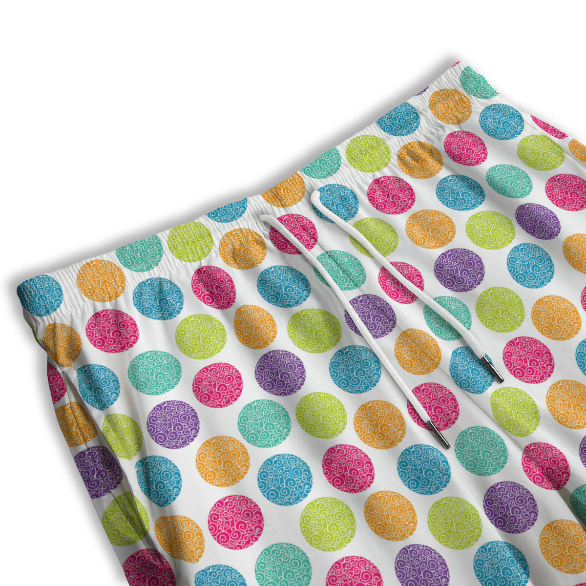 Bright Polka Dot Colorful Print Pattern Men's Athletic Shorts