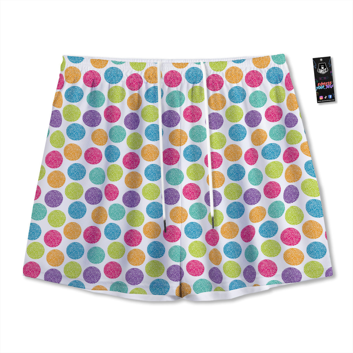 Dracula Fang Print Mesh Shorts