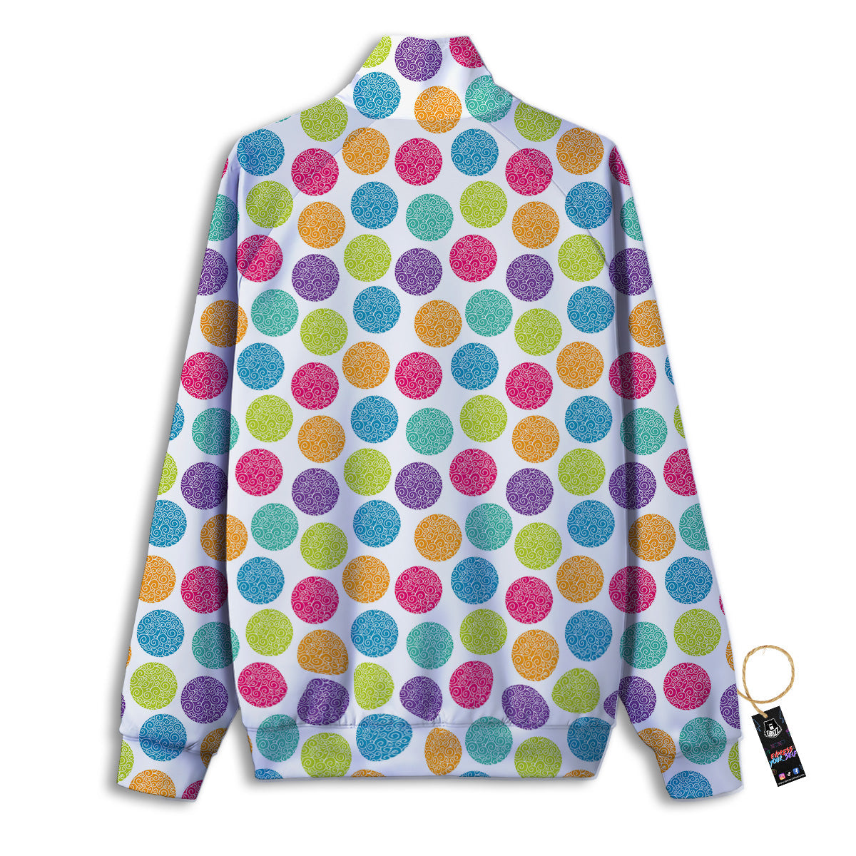 Bright Polka Dot Colorful Print Pattern Track Jacket-grizzshop