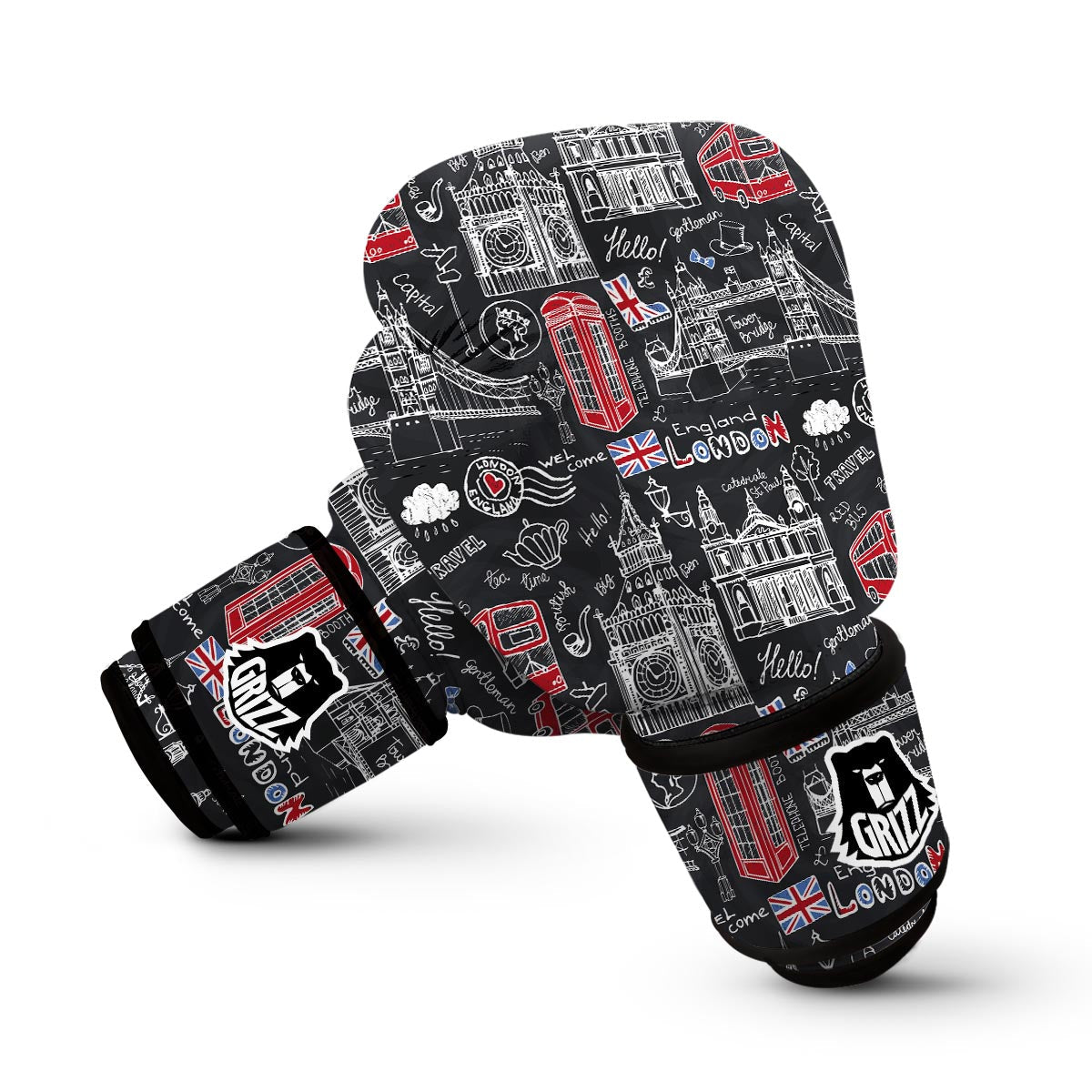 British Pattern Print Boxing Gloves-grizzshop