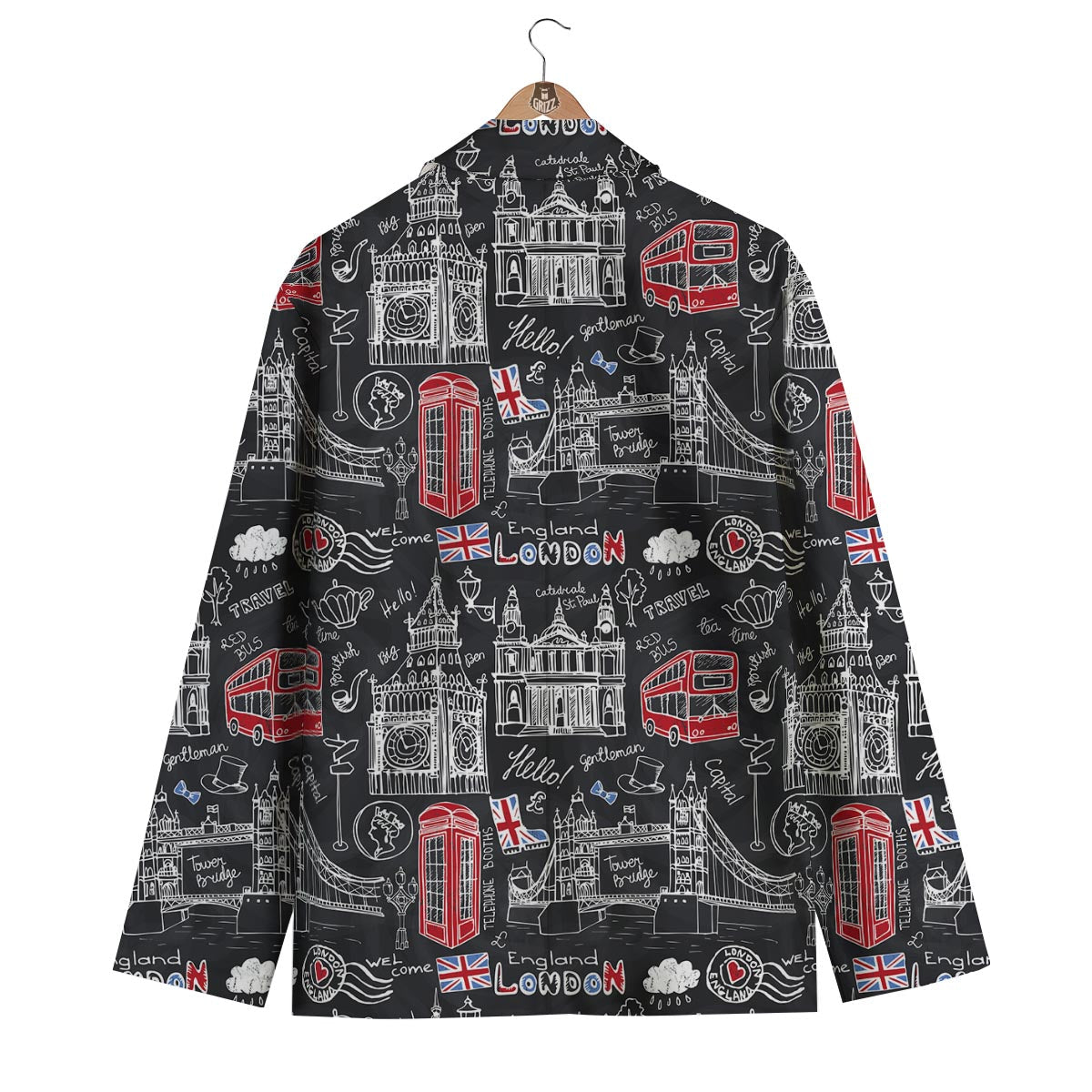 British Pattern Print Men's Blazer-grizzshop