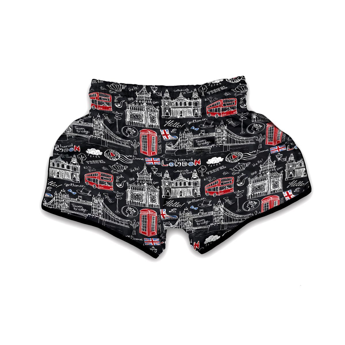 British Pattern Print Muay Thai Boxing Shorts-grizzshop