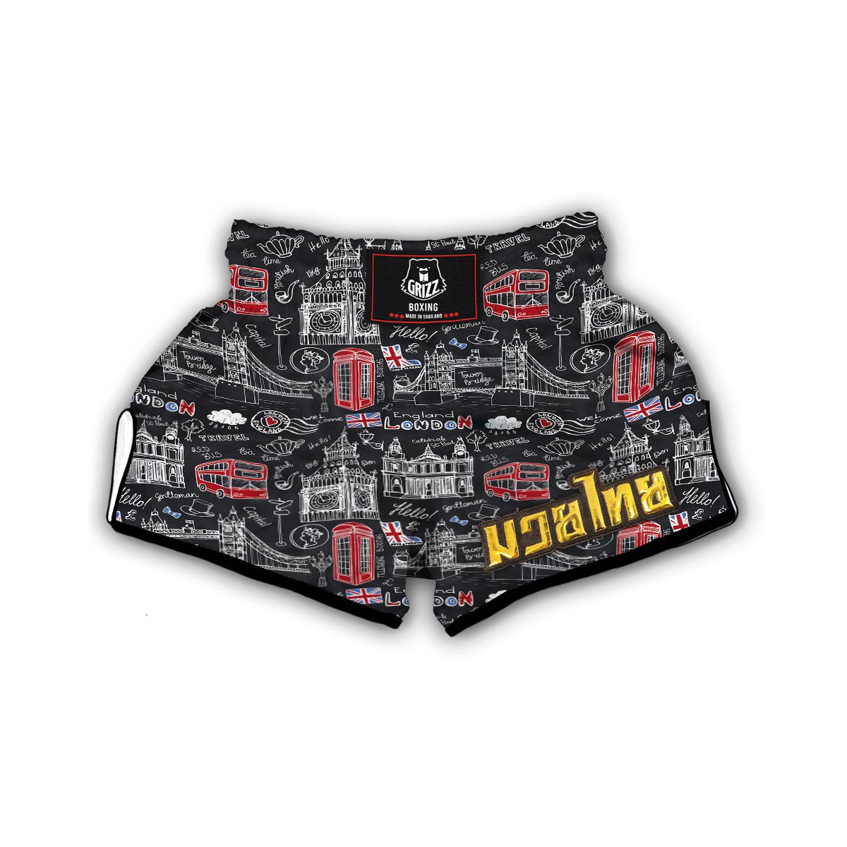British Pattern Print Muay Thai Boxing Shorts-grizzshop