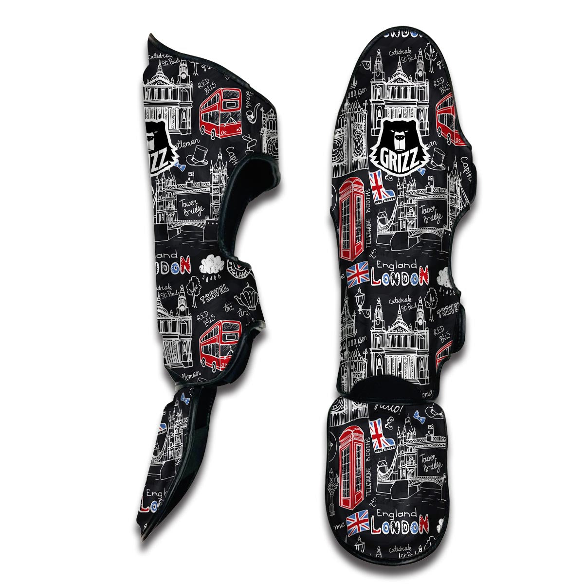 British Pattern Print Muay Thai Shin Guards-grizzshop