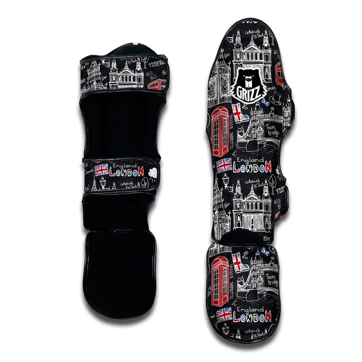 British Pattern Print Muay Thai Shin Guards-grizzshop