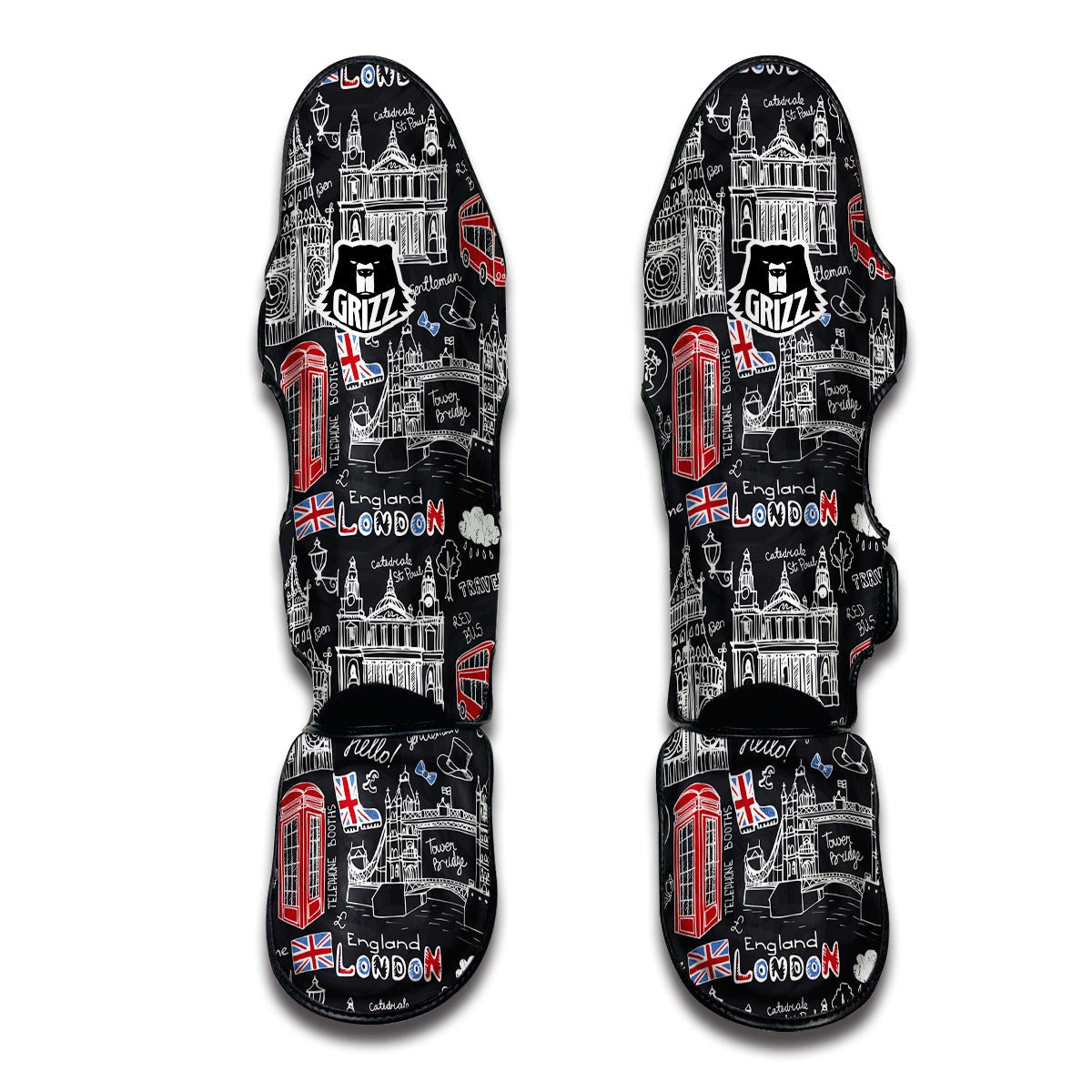 British Pattern Print Muay Thai Shin Guards-grizzshop