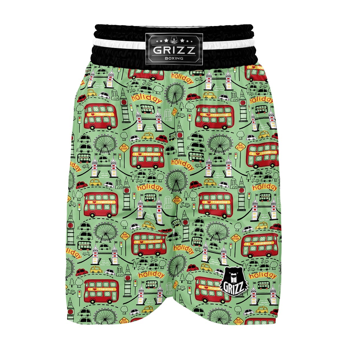 British Print Pattern Boxing Shorts-grizzshop