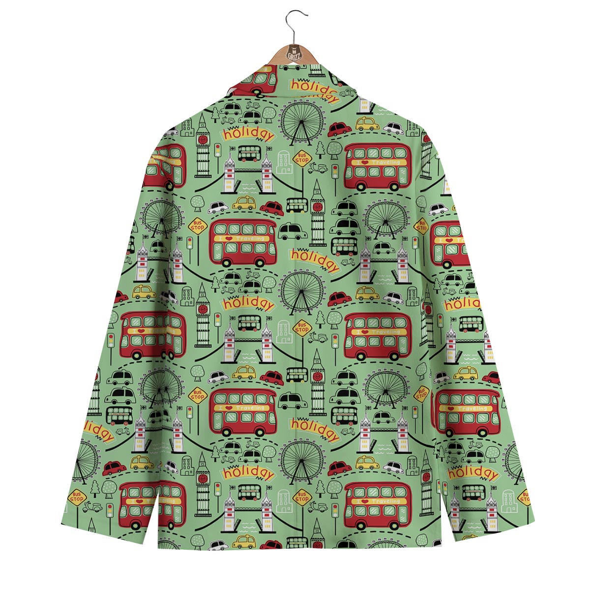 British Print Pattern Men's Blazer-grizzshop