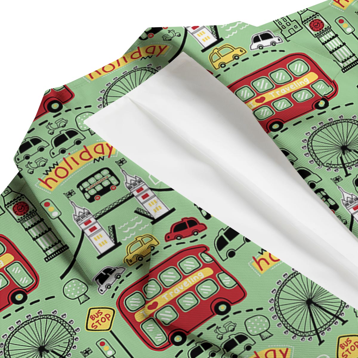 British Print Pattern Men's Blazer-grizzshop
