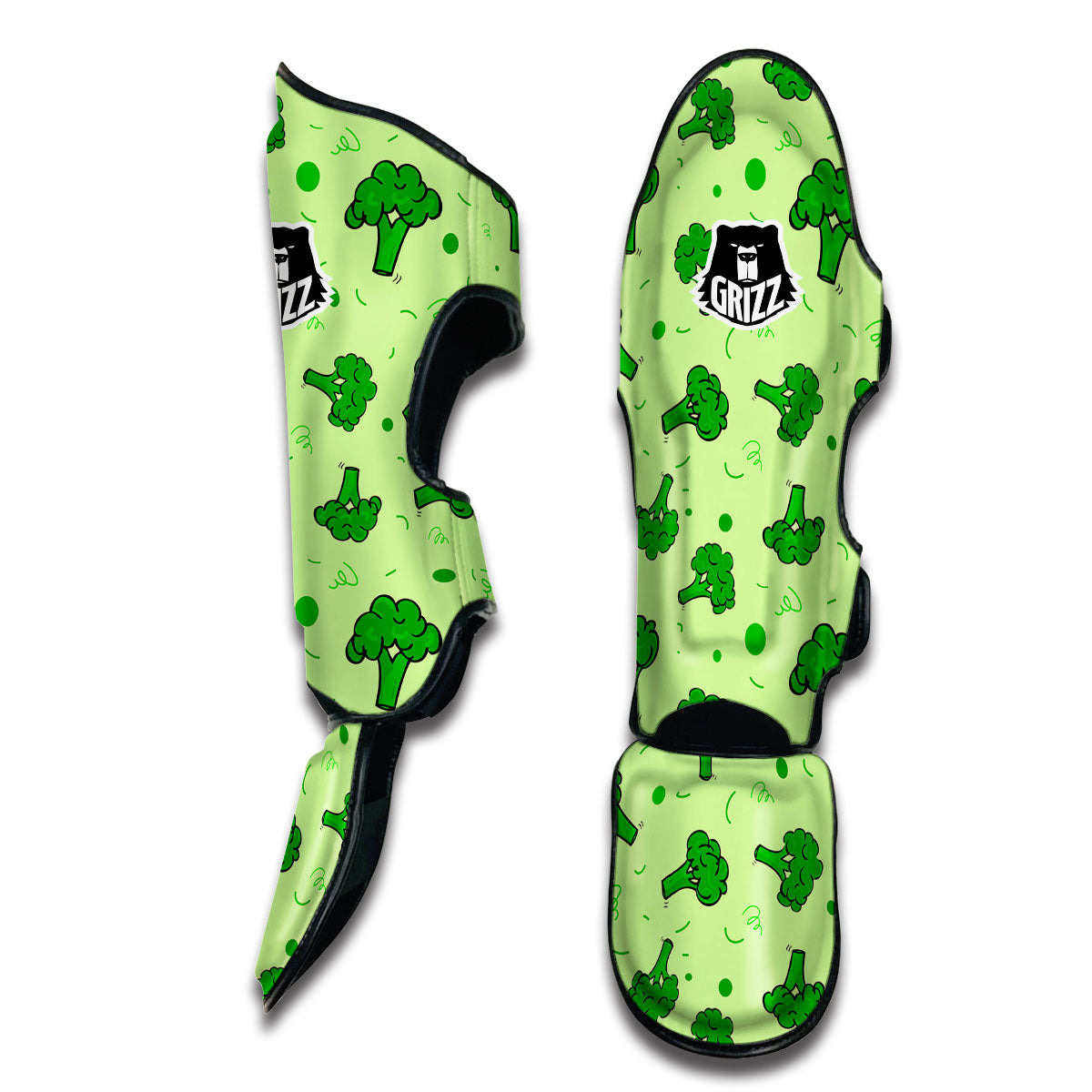 Broccoli Doodle Muay Thai Shin Guards-grizzshop