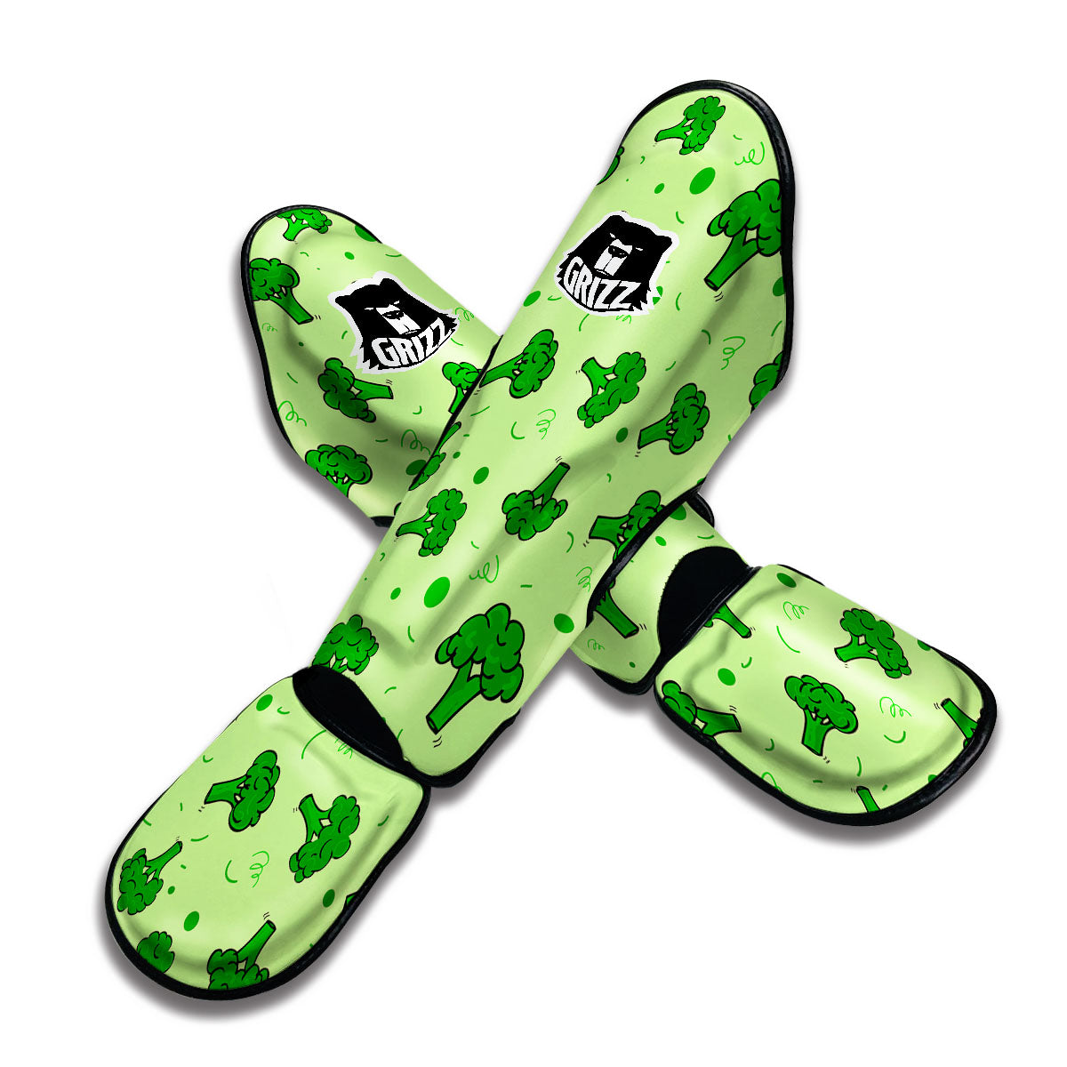 Broccoli Doodle Muay Thai Shin Guards-grizzshop